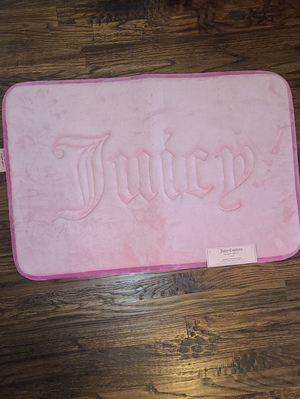 Juicy Couture Light Pink Plush Embossed Logo Bath Mat - 20x30